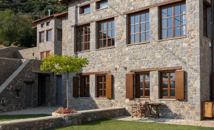 Βίλα Ελίκη – πέτρινη πρόσοψη της βίλας